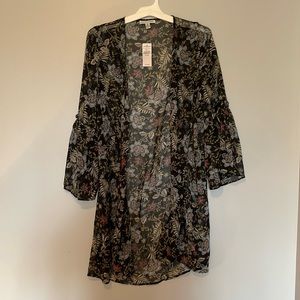 Floral black sheer duster.